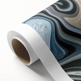 Abstract Fluid Canvas Art in Gray Blue - Contemporary Fluid Art Pieces