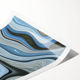 Abstract Fluid Canvas Art in Gray Blue - Contemporary Fluid Art Pieces