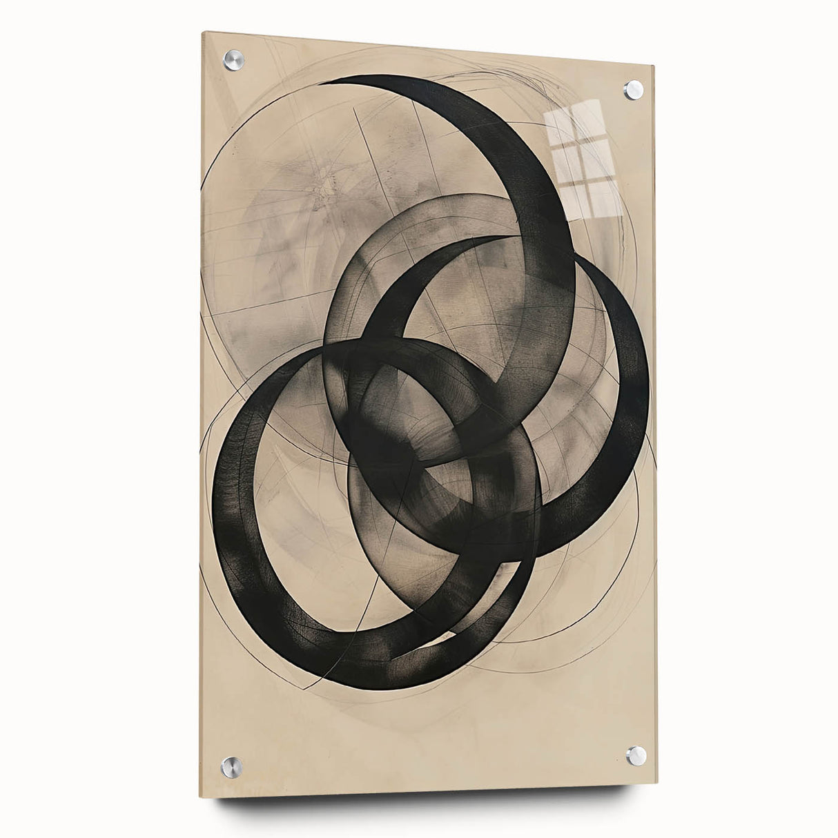 Abstract Geometric Framed Art – Minimalist Wall Art in Black & Gray