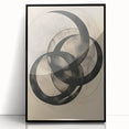 Abstract Geometric Framed Art – Minimalist Wall Art in Black & Gray