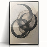 Abstract Geometric Framed Art – Minimalist Wall Art in Black & Gray