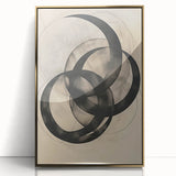 Abstract Geometric Framed Art – Minimalist Wall Art in Black & Gray