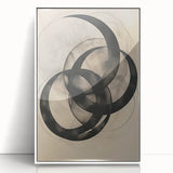 Abstract Geometric Framed Art – Minimalist Wall Art in Black & Gray