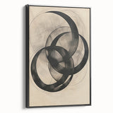 Abstract Geometric Framed Art – Minimalist Wall Art in Black & Gray