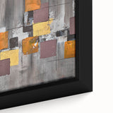 Geometric Moody Modern Wall Art - Abstract Gray, Gold & Orange Print