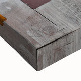 Geometric Moody Modern Wall Art - Abstract Gray, Gold & Orange Print