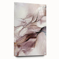 Fluid Acrylic Wall Decor in Beige and Plum - Abstract Fluid Canvas Art