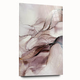 Fluid Acrylic Wall Decor in Beige and Plum - Abstract Fluid Canvas Art