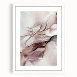 Fluid Acrylic Wall Decor in Beige and Plum - Abstract Fluid Canvas Art