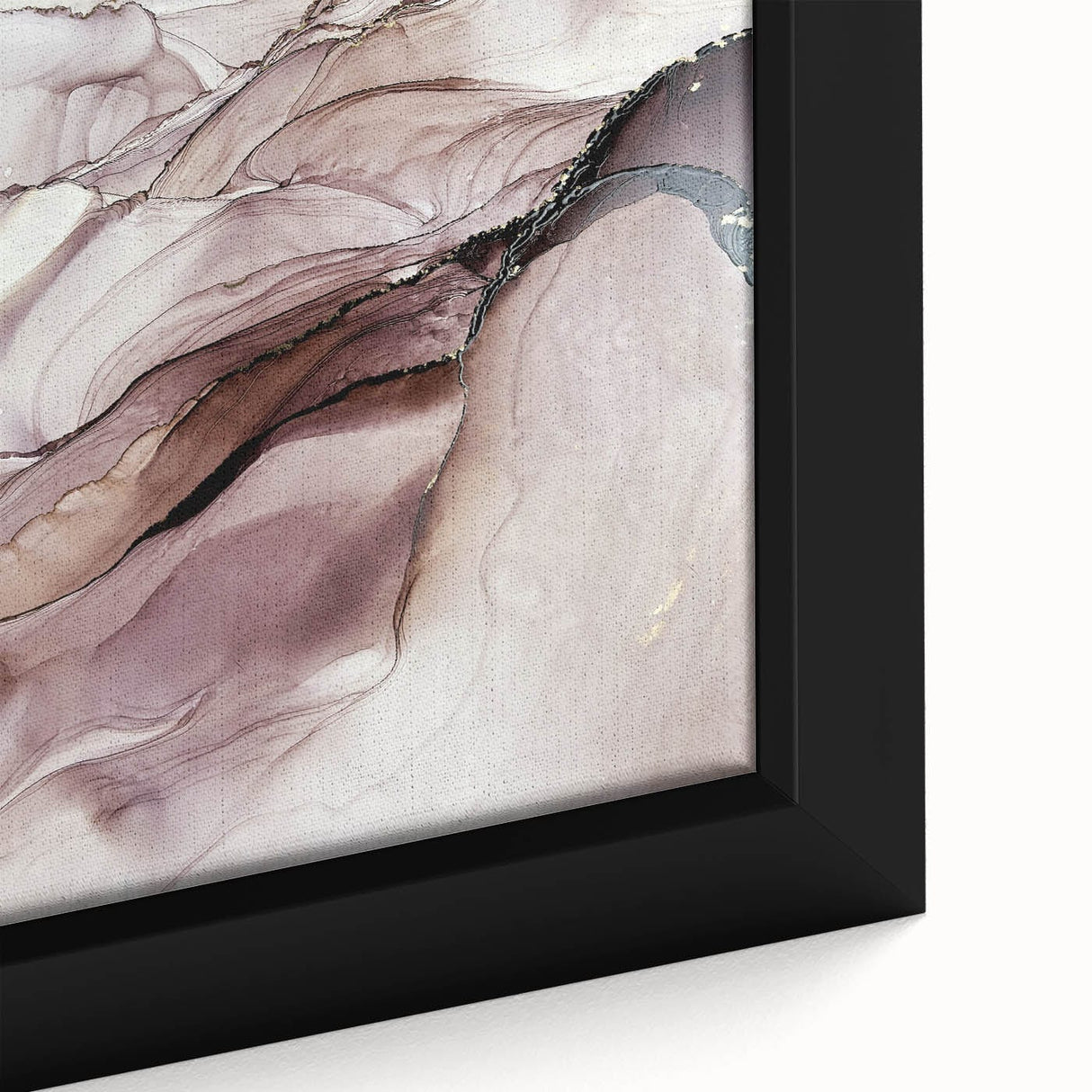 Fluid Acrylic Wall Decor in Beige and Plum - Abstract Fluid Canvas Art