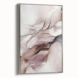 Fluid Acrylic Wall Decor in Beige and Plum - Abstract Fluid Canvas Art