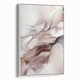 Fluid Acrylic Wall Decor in Beige and Plum - Abstract Fluid Canvas Art