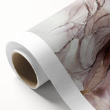 Fluid Acrylic Wall Decor in Beige and Plum - Abstract Fluid Canvas Art