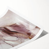 Fluid Acrylic Wall Decor in Beige and Plum - Abstract Fluid Canvas Art