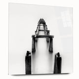 Minimalist Pier in Mist - Black and White Fine Art Photography