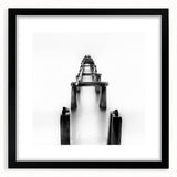 Minimalist Pier in Mist - Black and White Fine Art Photography