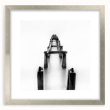 Minimalist Pier in Mist - Black and White Fine Art Photography
