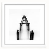 Minimalist Pier in Mist - Black and White Fine Art Photography