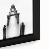 Minimalist Pier in Mist - Black and White Fine Art Photography