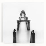 Minimalist Pier in Mist - Black and White Fine Art Photography