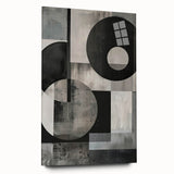 Contemporary Minimalist Wall Art – Geometric Black & Gray Print