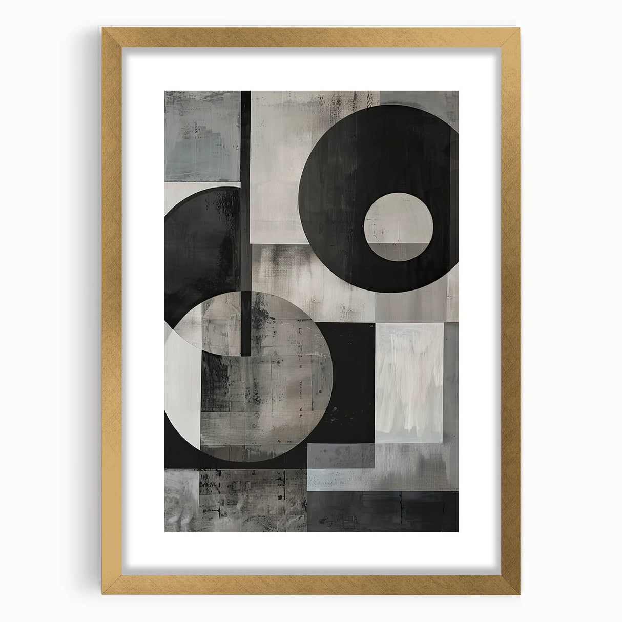 Contemporary Minimalist Wall Art – Geometric Black & Gray Print