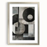 Contemporary Minimalist Wall Art – Geometric Black & Gray Print
