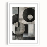 Contemporary Minimalist Wall Art – Geometric Black & Gray Print