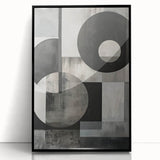 Contemporary Minimalist Wall Art – Geometric Black & Gray Print