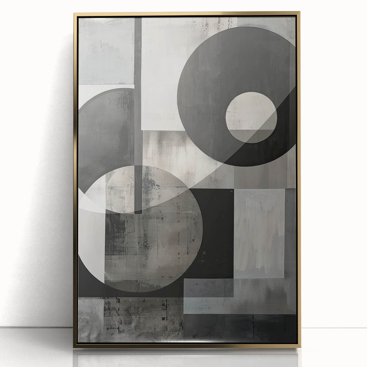 Contemporary Minimalist Wall Art – Geometric Black & Gray Print