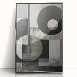 Contemporary Minimalist Wall Art – Geometric Black & Gray Print