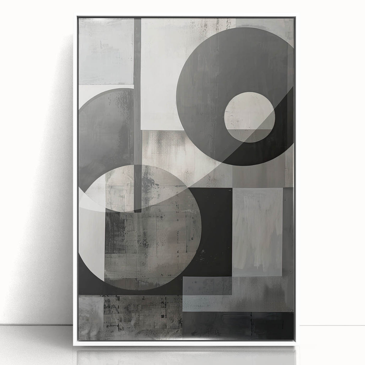 Contemporary Minimalist Wall Art – Geometric Black & Gray Print