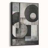 Contemporary Minimalist Wall Art – Geometric Black & Gray Print