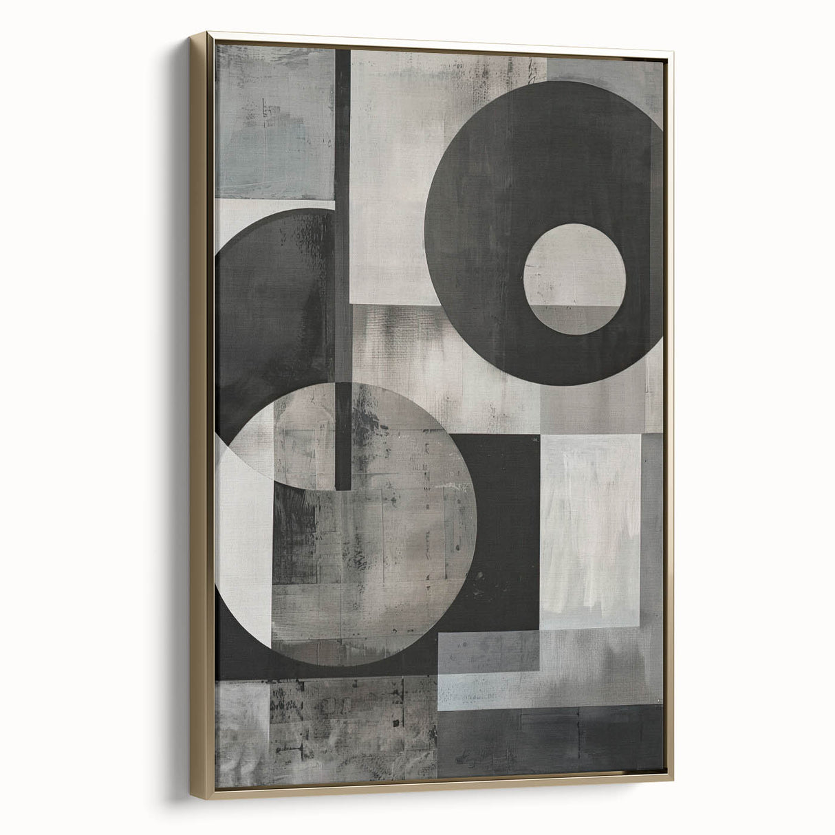 Contemporary Minimalist Wall Art – Geometric Black & Gray Print