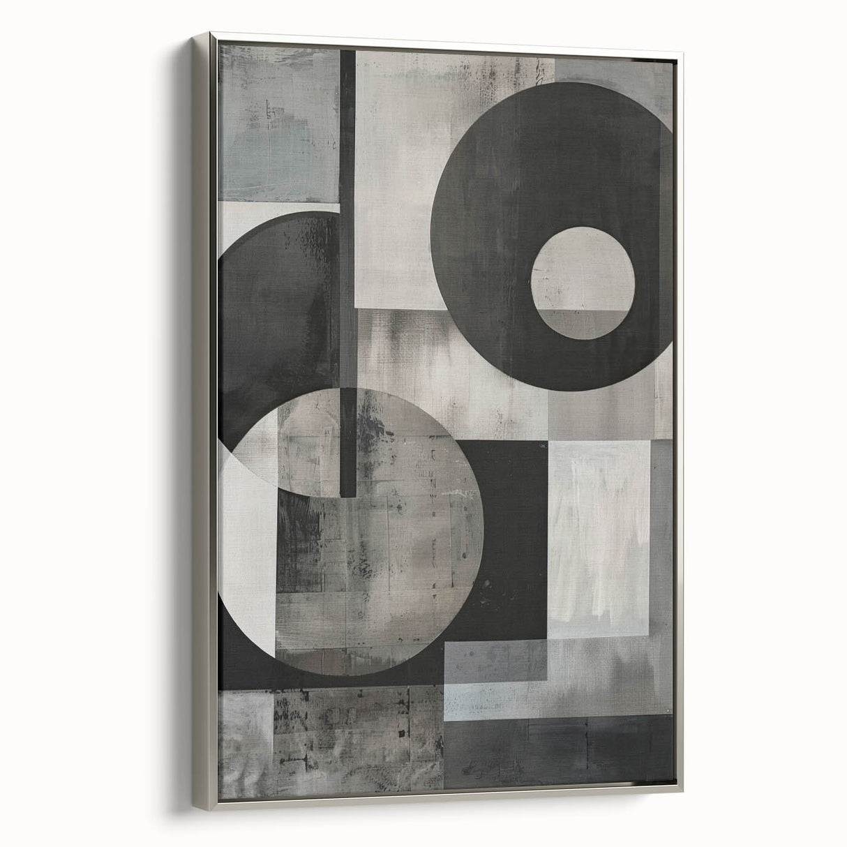 Contemporary Minimalist Wall Art – Geometric Black & Gray Print