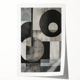 Contemporary Minimalist Wall Art – Geometric Black & Gray Print