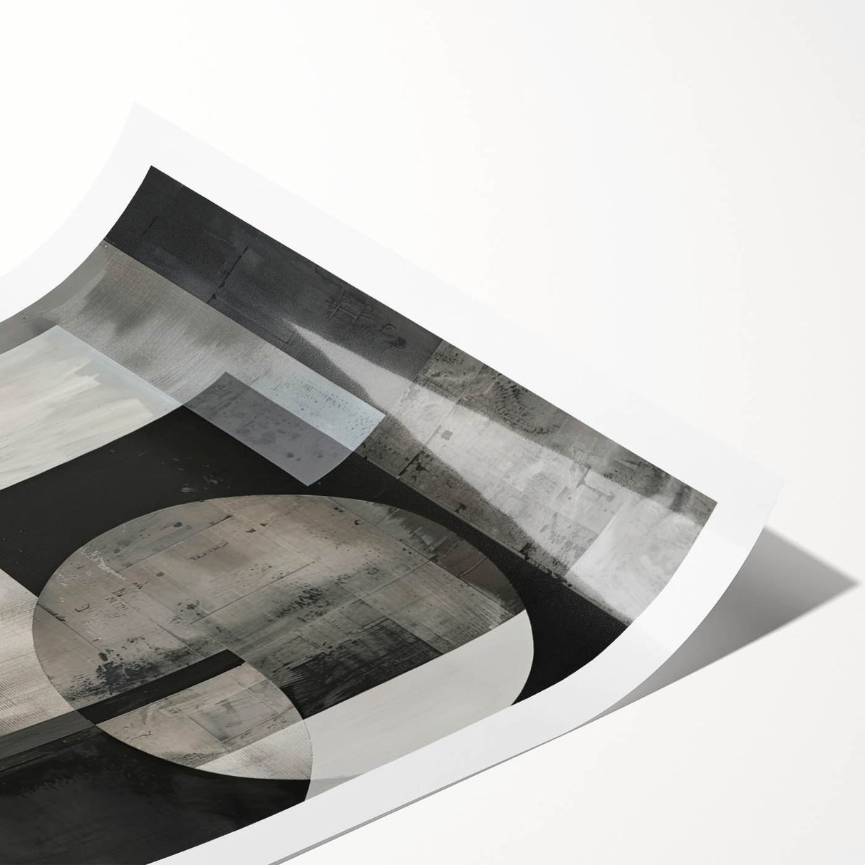 Contemporary Minimalist Wall Art – Geometric Black & Gray Print