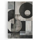 Contemporary Minimalist Wall Art – Geometric Black & Gray Print