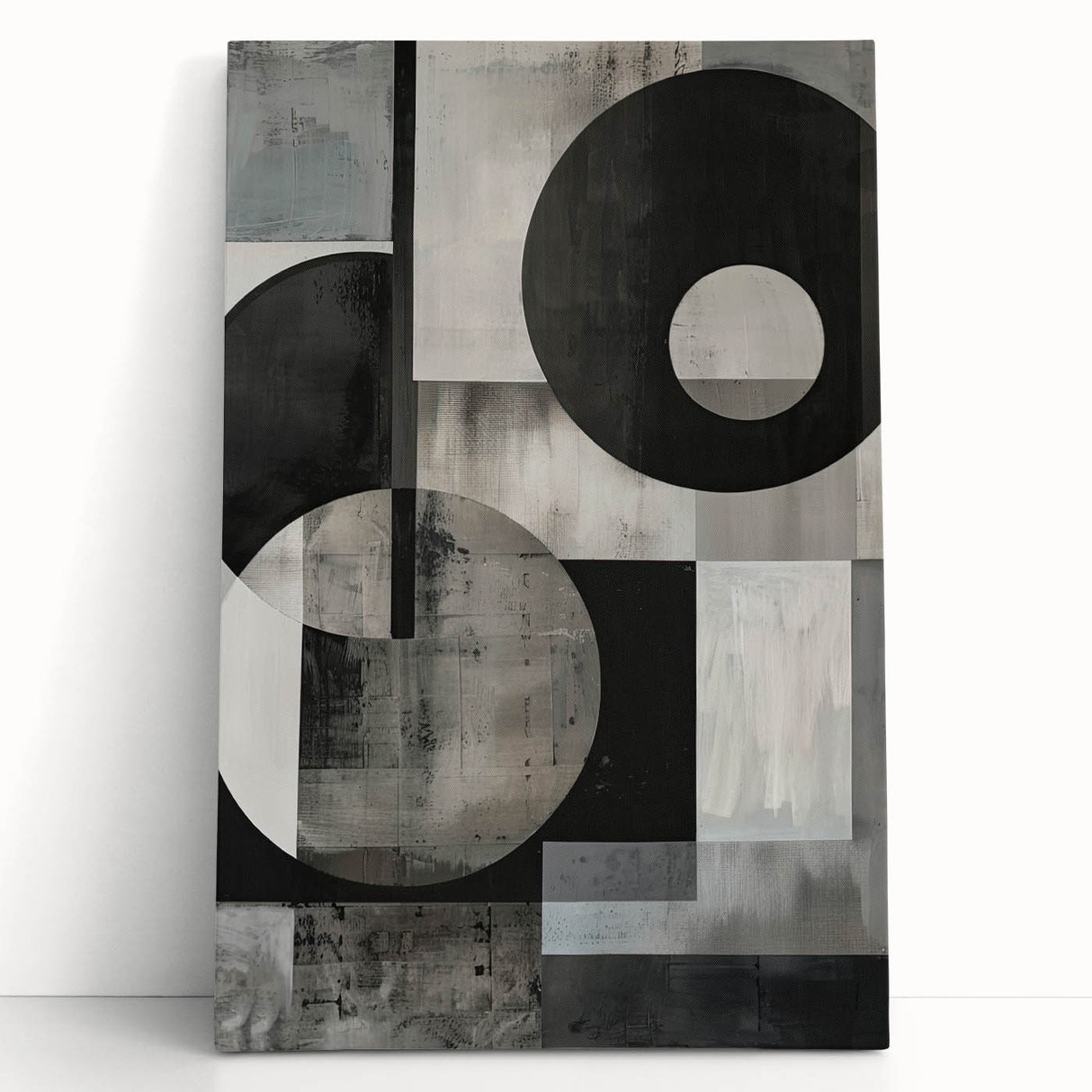 Contemporary Minimalist Wall Art – Geometric Black & Gray Print