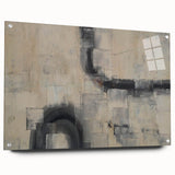 Minimalist Moody Modern Wall Art - Abstract Beige & Gray Print