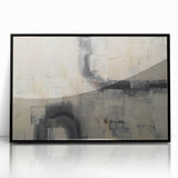 Minimalist Moody Modern Wall Art - Abstract Beige & Gray Print