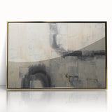 Minimalist Moody Modern Wall Art - Abstract Beige & Gray Print