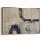 Minimalist Moody Modern Wall Art - Abstract Beige & Gray Print