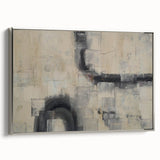 Minimalist Moody Modern Wall Art - Abstract Beige & Gray Print
