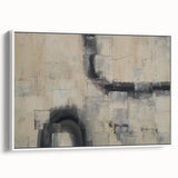 Minimalist Moody Modern Wall Art - Abstract Beige & Gray Print