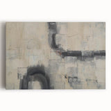 Minimalist Moody Modern Wall Art - Abstract Beige & Gray Print