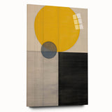 Minimalist Abstract Canvas Prints – Yellow & Gray Geometric Wall Art