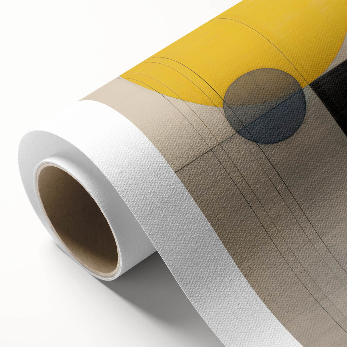 Minimalist Abstract Canvas Prints – Yellow & Gray Geometric Wall Art