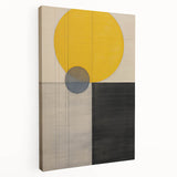 Minimalist Abstract Canvas Prints – Yellow & Gray Geometric Wall Art