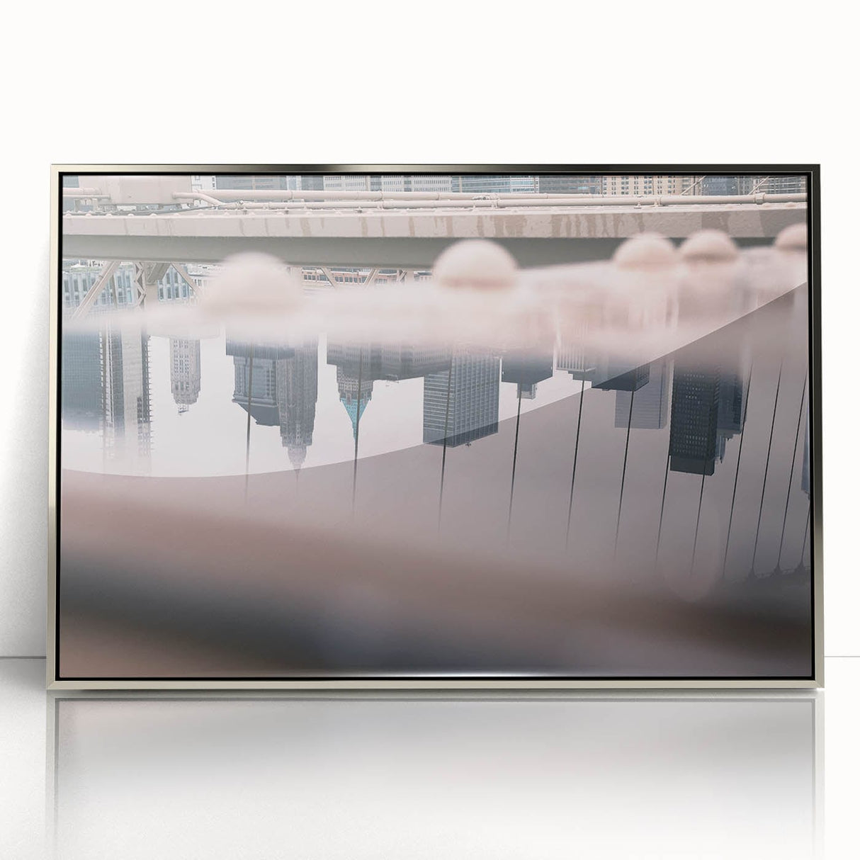 Urban Landscape Photography Decor – Reflective City Skyline Art
